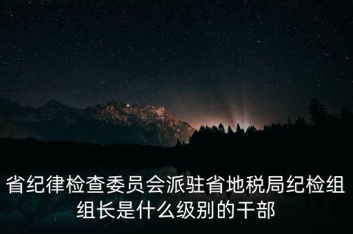 省紀(jì)律檢查委員會派駐省地稅局紀(jì)檢組組長是什么級別的干部