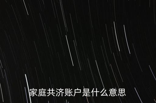 家庭共濟賬戶是什么意思