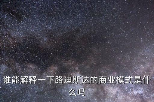 誰能解釋一下路迪斯達(dá)的商業(yè)模式是什么嗎