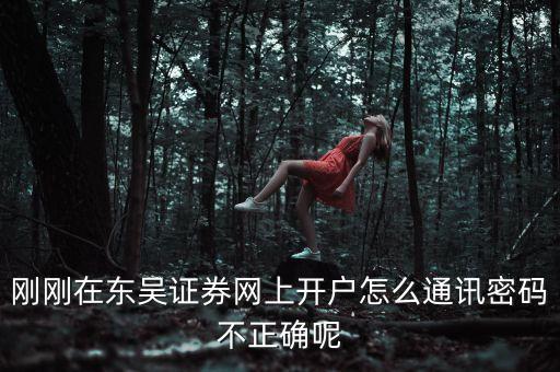 剛剛在東吳證券網(wǎng)上開戶怎么通訊密碼不正確呢
