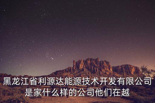黑龍江省利源達能源技術開發(fā)有限公司是家什么樣的公司他們在越