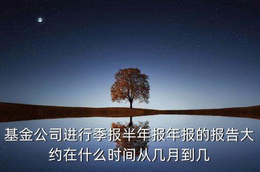 基金公司進行季報半年報年報的報告大約在什么時間從幾月到幾