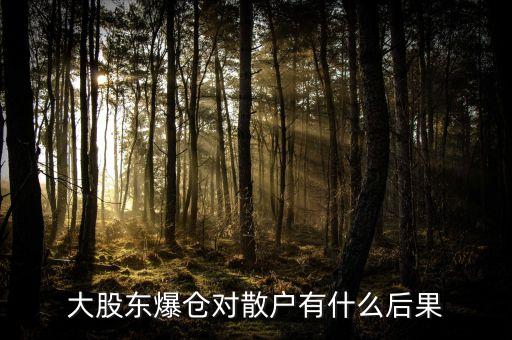 大股東爆倉對(duì)散戶有什么后果