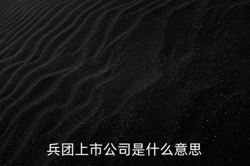 兵團上市公司是什么意思