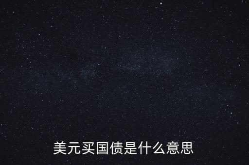 美元買國債是什么意思