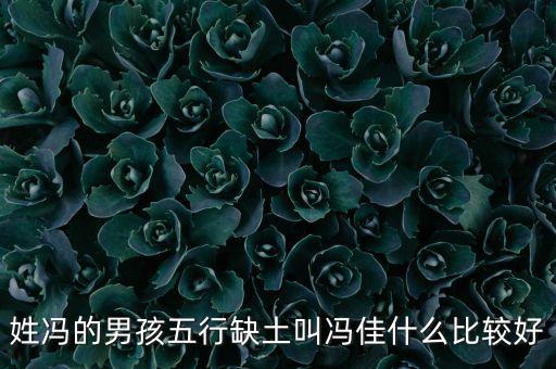 姓馮的男孩五行缺土叫馮佳什么比較好