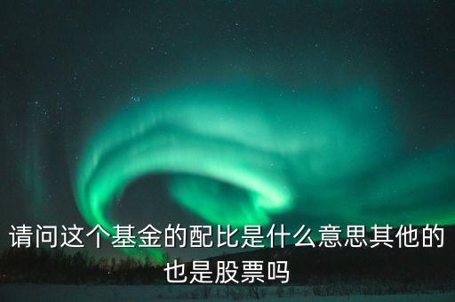 請問這個(gè)基金的配比是什么意思其他的也是股票嗎