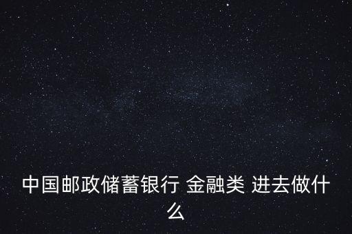 中國郵政儲蓄銀行 金融類 進去做什么