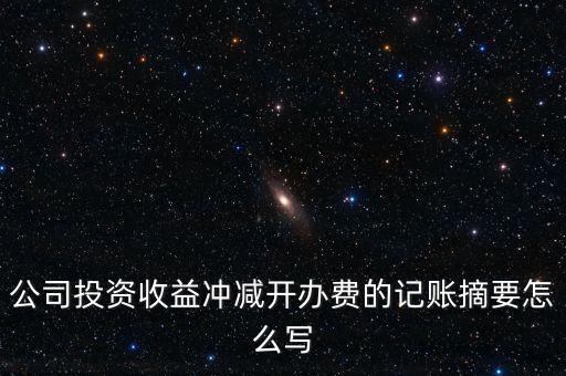 開辦費(fèi)摘要填什么，公司投資收益沖減開辦費(fèi)的記賬摘要怎么寫