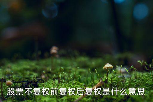 股票不復(fù)權(quán)前復(fù)權(quán)后復(fù)權(quán)是什么意思