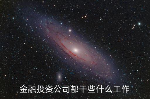 金融投資公司都干些什么工作