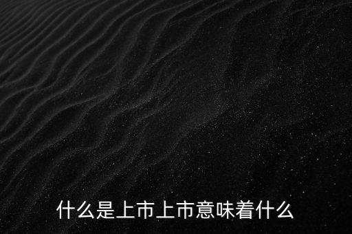 什么是上市上市意味著什么