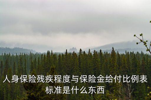 什么叫給付比例，人身保險(xiǎn)殘疾程度與保險(xiǎn)金給付比例表標(biāo)準(zhǔn)是什么東西