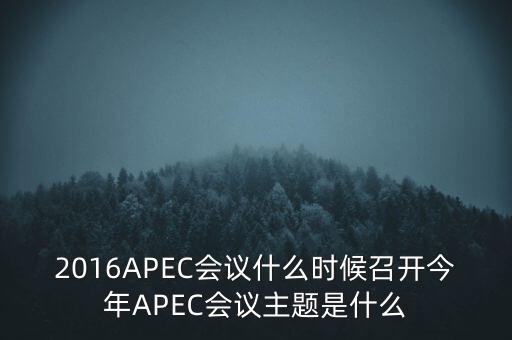 2016APEC會議什么時候召開今年APEC會議主題是什么