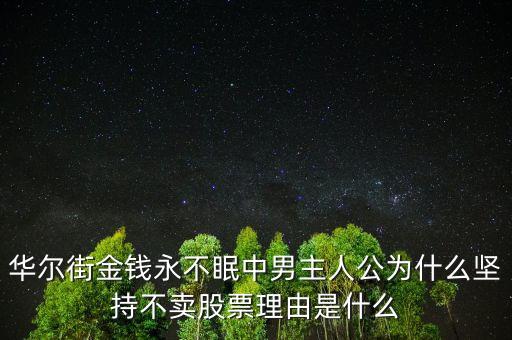華爾街金錢永不眠中男主人公為什么堅(jiān)持不賣股票理由是什么