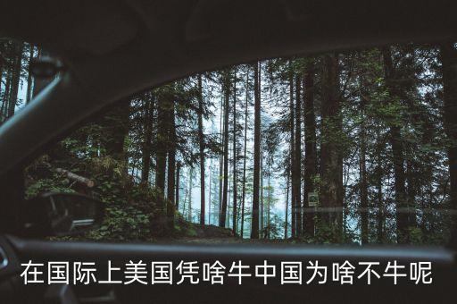 在國際上美國憑啥牛中國為啥不牛呢