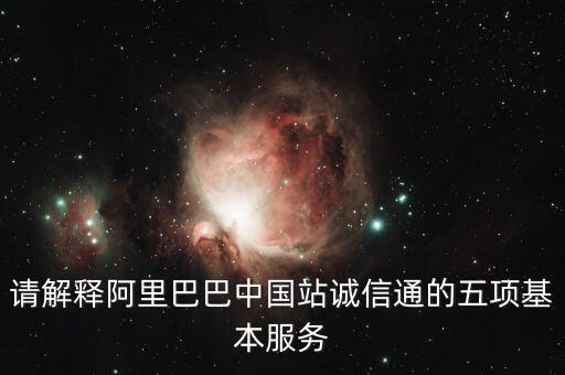 請解釋阿里巴巴中國站誠信通的五項基本服務