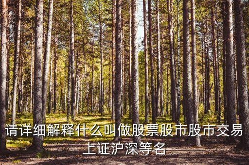 請詳細(xì)解釋什么叫做股票股市股市交易上證滬深等名