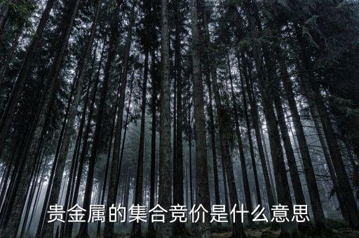 貴金屬做市商是什么意思，貴金屬的集合競價是什么意思