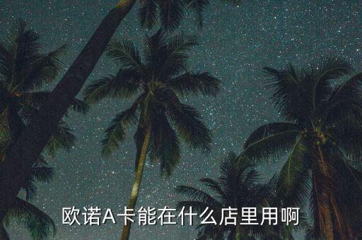 歐諾阿卡是做什么的，歐諾A卡能在什么店里用啊
