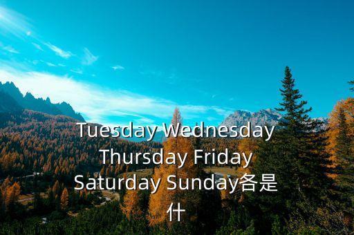 周一統(tǒng)稱什么，Tuesday Wednesday Thursday Friday Saturday Sunday各是什