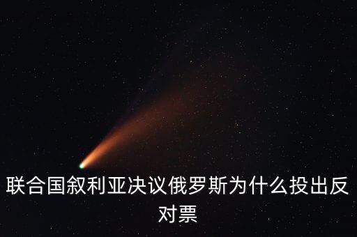 聯(lián)合國敘利亞決議俄羅斯為什么投出反對票