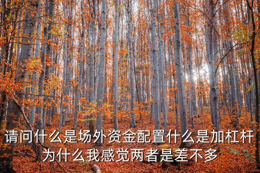 請(qǐng)問(wèn)什么是場(chǎng)外資金配置什么是加杠桿為什么我感覺(jué)兩者是差不多