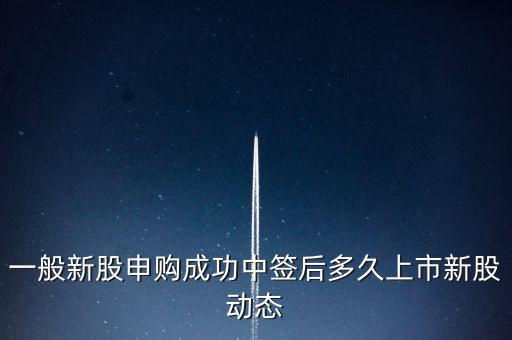 一般新股申購(gòu)成功中簽后多久上市新股動(dòng)態(tài)