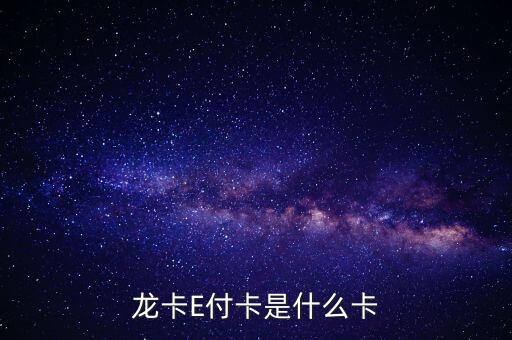 龍卡E付卡是什么卡