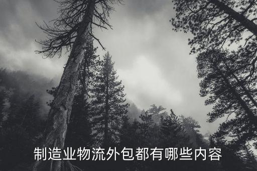 制造業(yè)物流外包都有哪些內(nèi)容