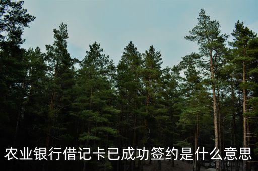 農(nóng)業(yè)銀行借記卡已成功簽約是什么意思