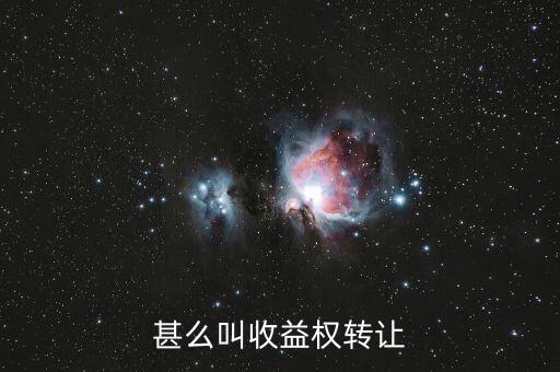 甚么叫收益權(quán)轉(zhuǎn)讓