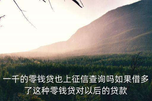 一千的零錢貸也上征信查詢嗎如果借多了這種零錢貸對以后的貸款