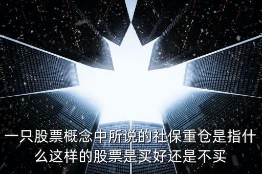 一只股票概念中所說的社保重倉是指什么這樣的股票是買好還是不買