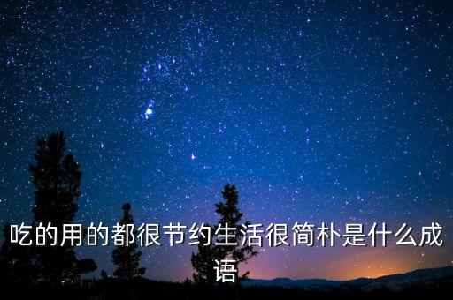 吃的用的都很節(jié)約生活很簡(jiǎn)樸是什么成語