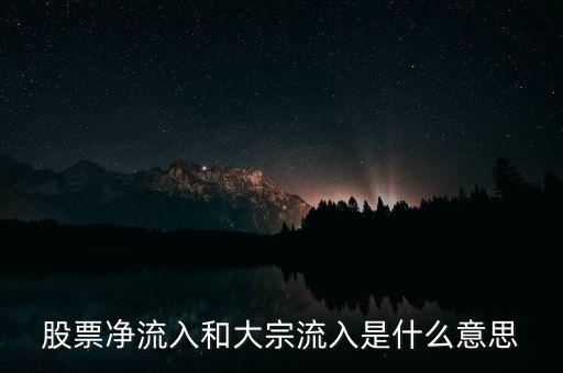 股票凈流入和大宗流入是什么意思