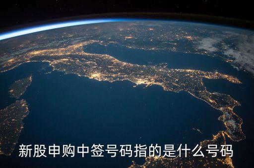 新股申購中簽號碼指的是什么號碼