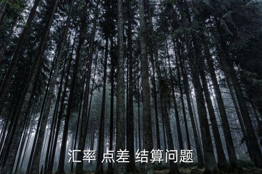 匯率 點差 結(jié)算問題