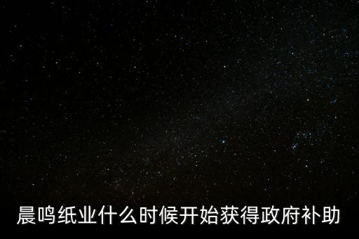 晨鳴紙業(yè)籌劃什么重大決策，晨鳴紙業(yè)什么時候開始獲得政府補(bǔ)助