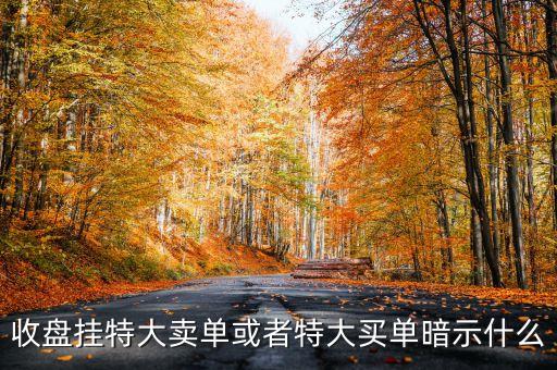 收盤掛特大賣單或者特大買單暗示什么