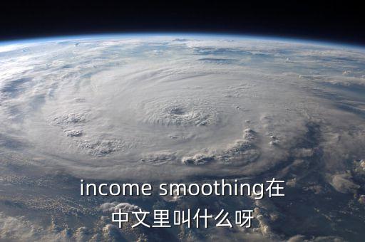 income smoothing在中文里叫什么呀