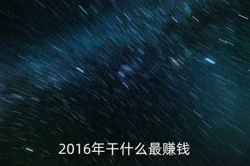 2016年干什么最賺錢