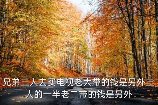 兄弟三人去買(mǎi)電視老大帶的錢(qián)是另外三人的一半老二帶的錢(qián)是另外