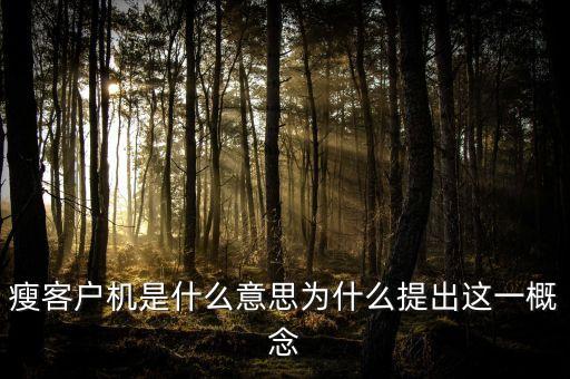 s前鋒是什么概念，瘦客戶機(jī)是什么意思為什么提出這一概念