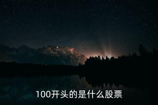 100開頭的是什么股票