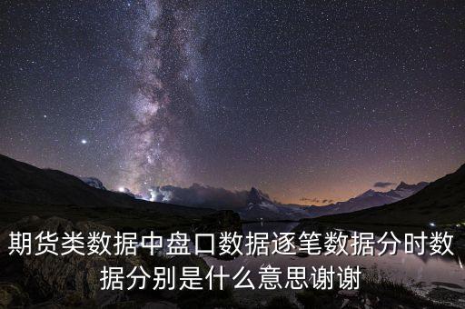 什么是逐筆成交明細，期貨類數(shù)據(jù)中盤口數(shù)據(jù)逐筆數(shù)據(jù)分時數(shù)據(jù)分別是什么意思謝謝