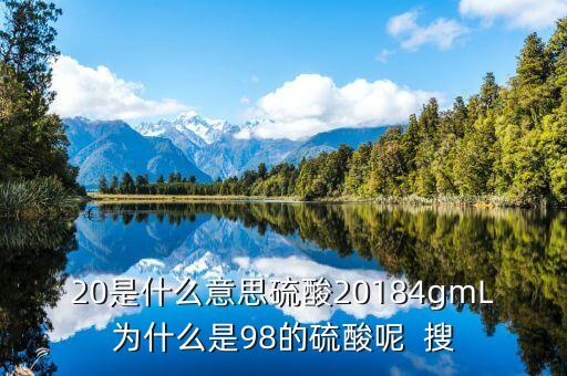 單針下20是什么意思，20是什么意思硫酸20184gmL為什么是98的硫酸呢  搜