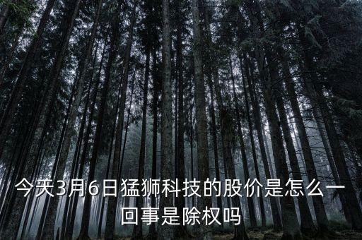 今天3月6日猛獅科技的股價是怎么一回事是除權(quán)嗎