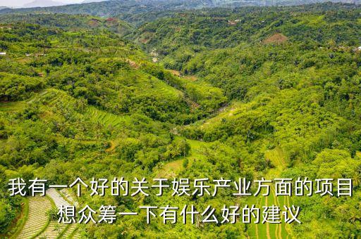 娛樂產(chǎn)業(yè)投資什么好，我有一個好的關(guān)于娛樂產(chǎn)業(yè)方面的項目想眾籌一下有什么好的建議