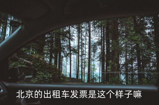 北京的出租車發(fā)票是這個樣子嘛